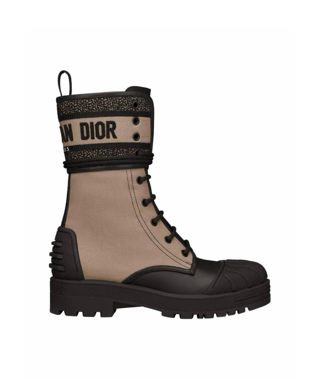 CHRISTIAN DIOR Бежевые текстильные ботинки, фото 1