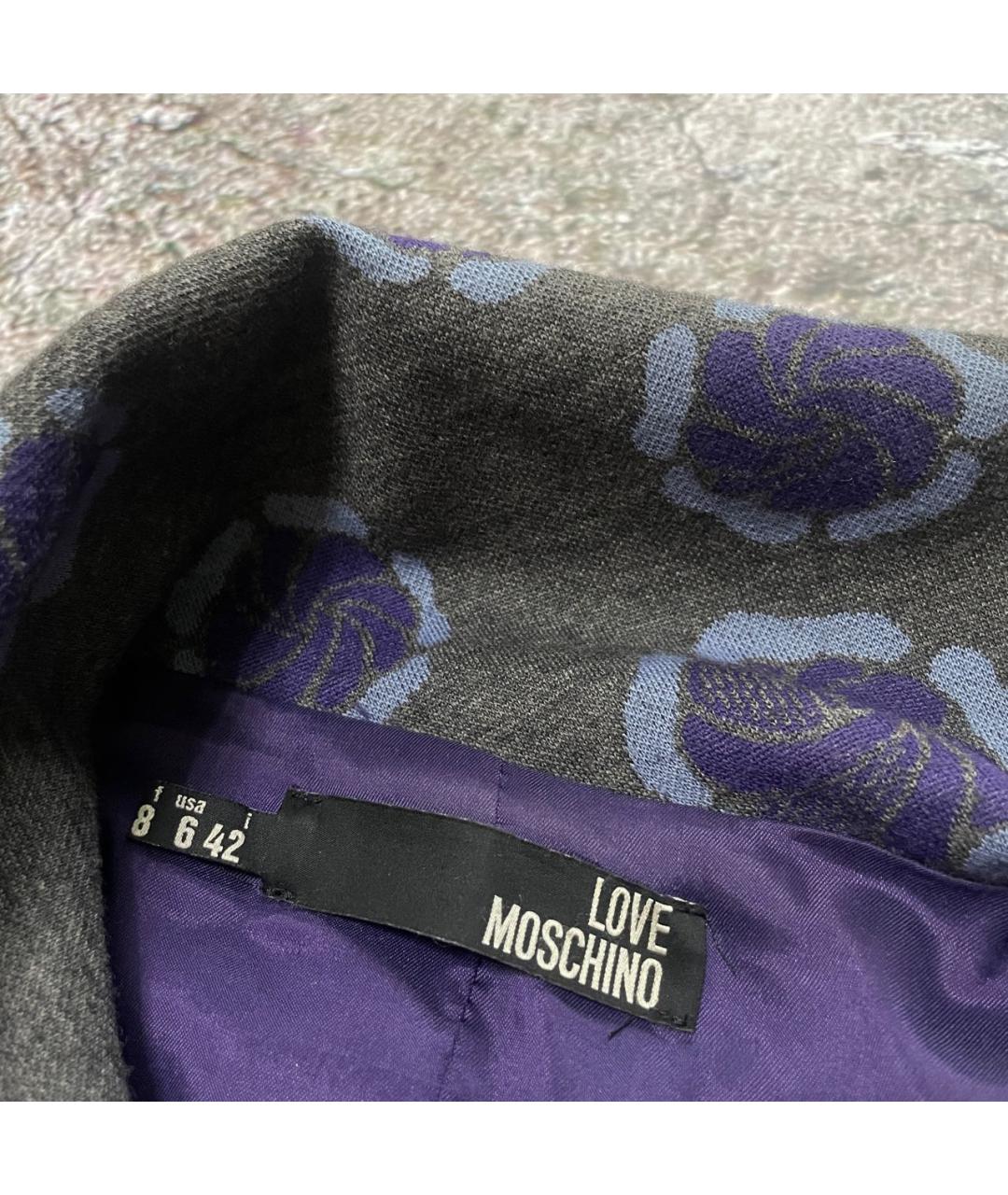 LOVE MOSCHINO Мульти шерстяное пальто, фото 4
