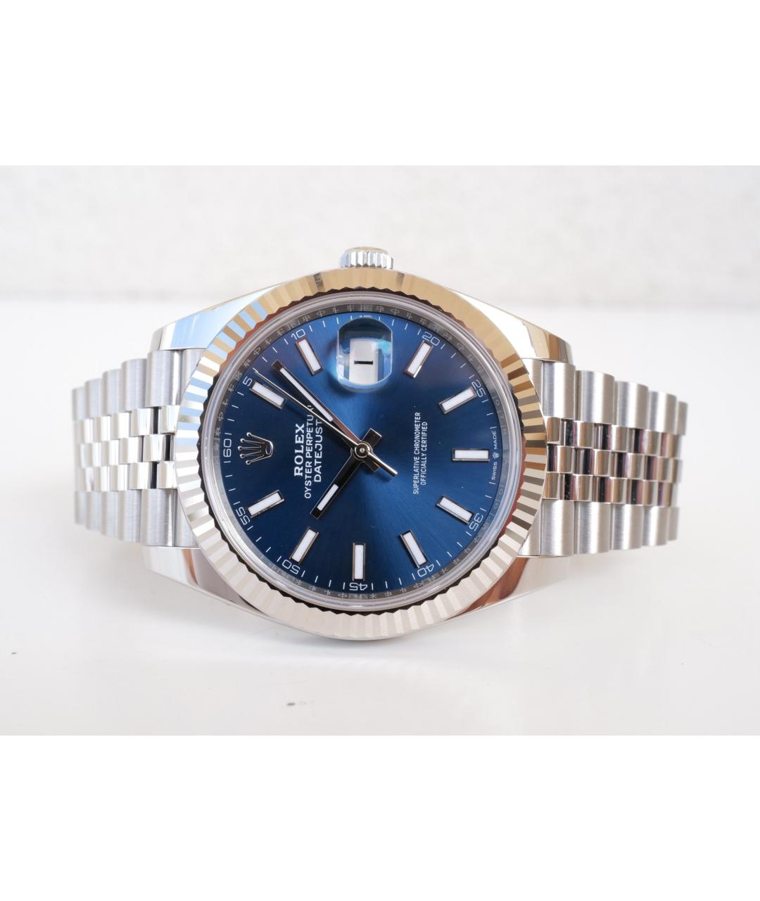 ROLEX Синие часы из белого золота, фото 2