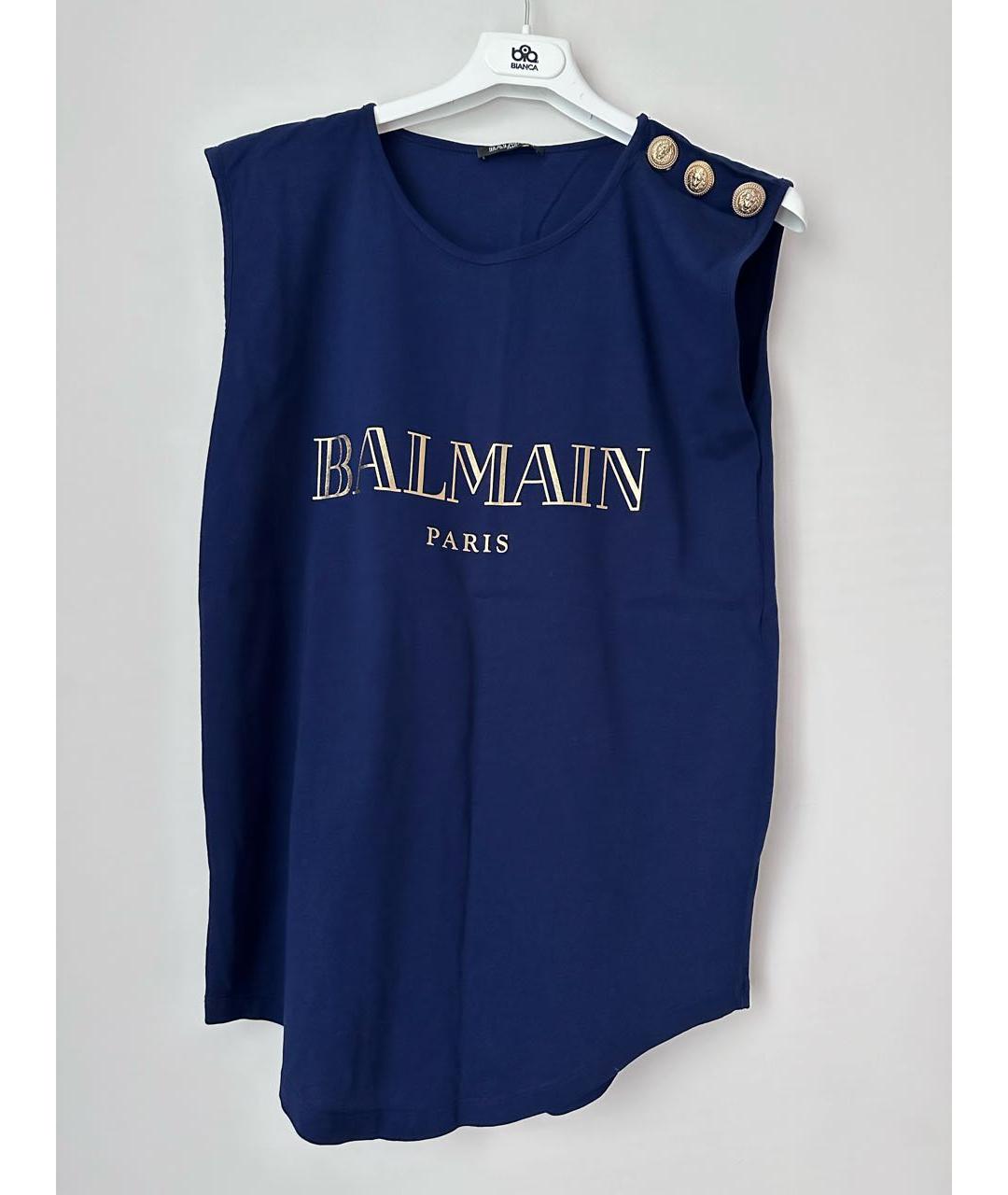 BALMAIN Синяя майка, фото 7