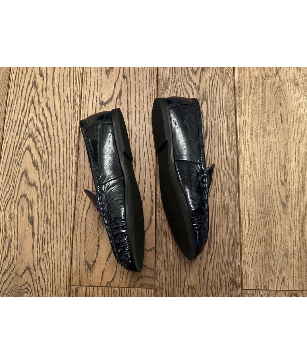 Age Of Innocence Темно-синие лоферы и мокасины из лакированной кожи, фото 6