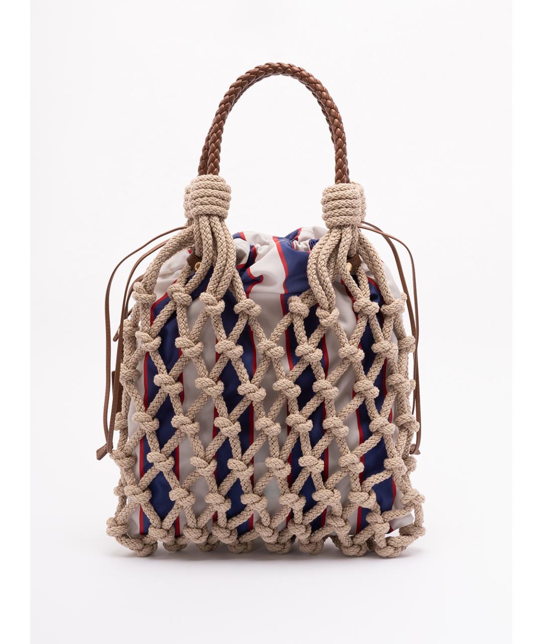 PRADA Бежевая хлопковая сумка с короткими ручками, фото 2