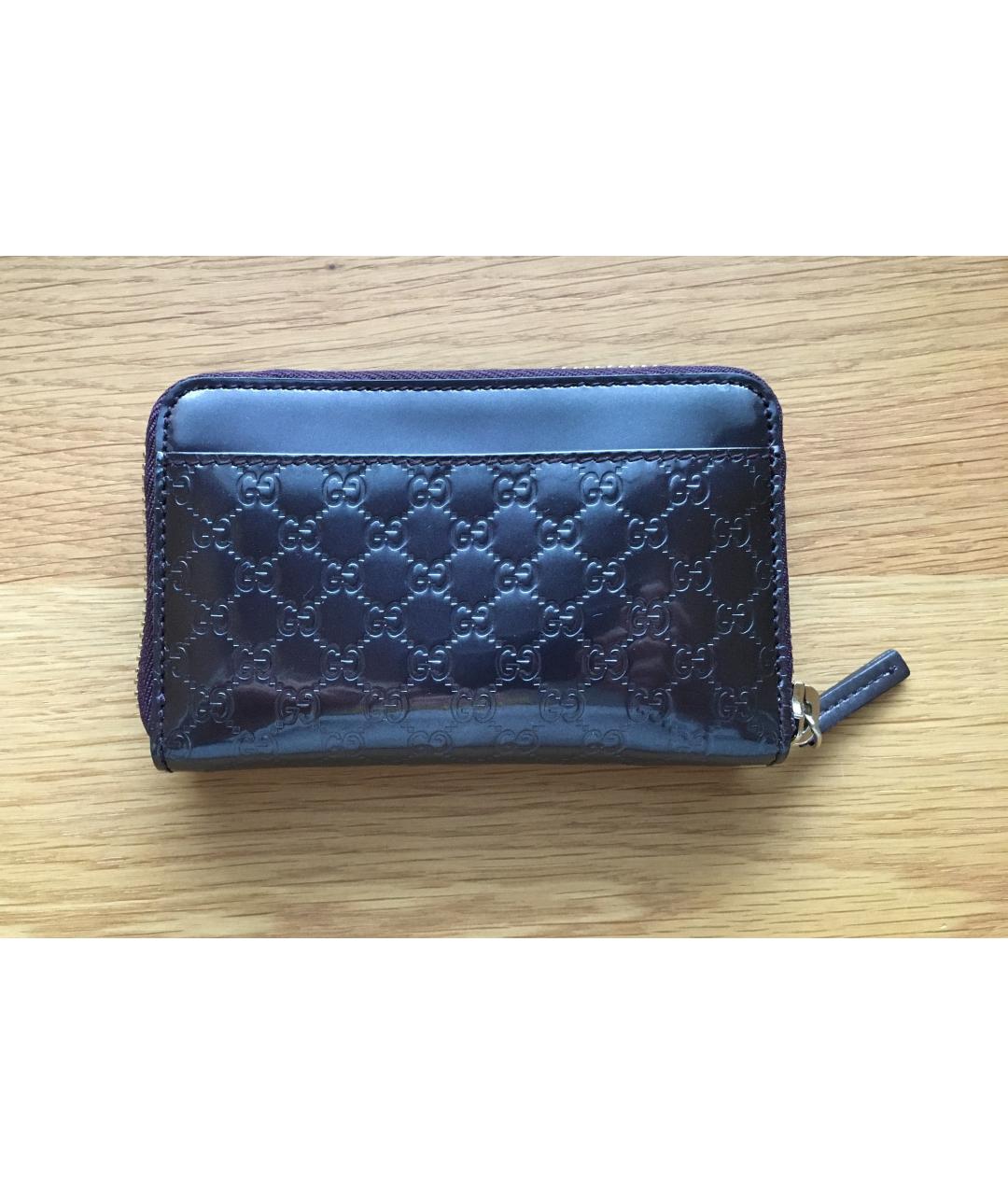 GUCCI Фиолетовый кошелек из лакированной кожи, фото 2