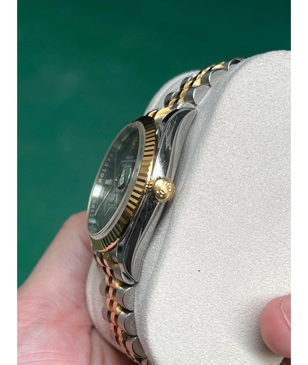 ROLEX Серые часы из желтого золота, фото 3