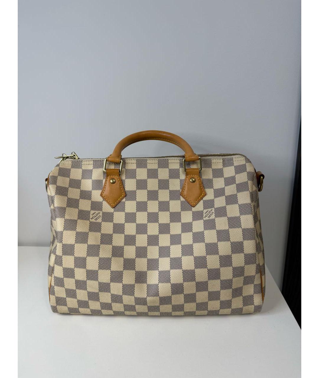 LOUIS VUITTON Бежевая кожаная сумка через плечо, фото 3