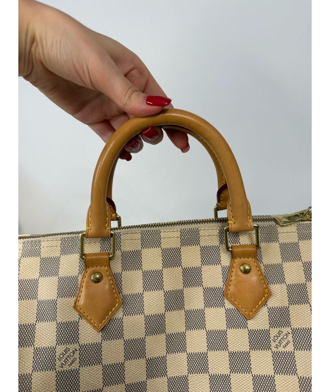 LOUIS VUITTON Бежевая кожаная сумка через плечо, фото 8