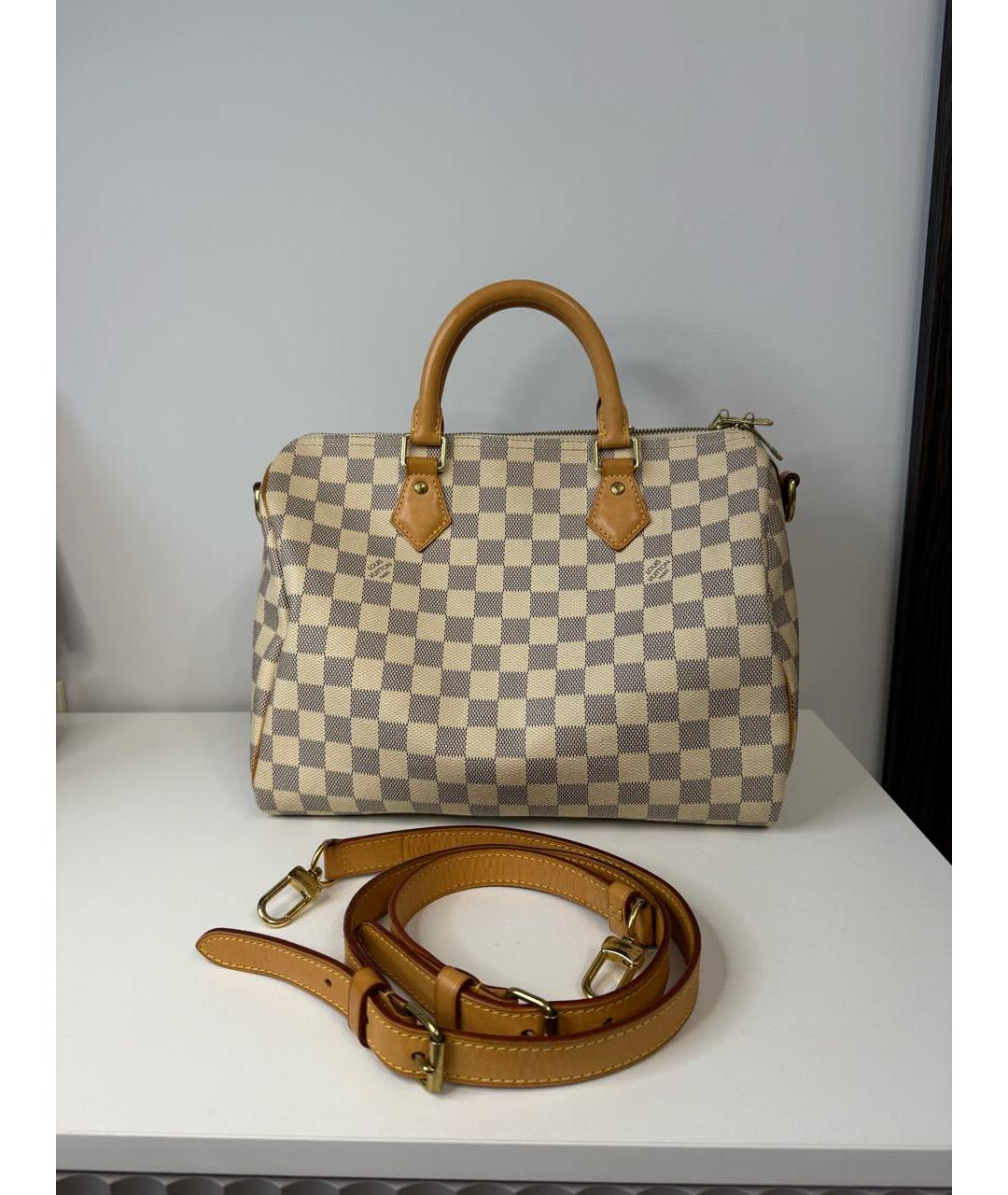 LOUIS VUITTON Бежевая кожаная сумка через плечо, фото 2