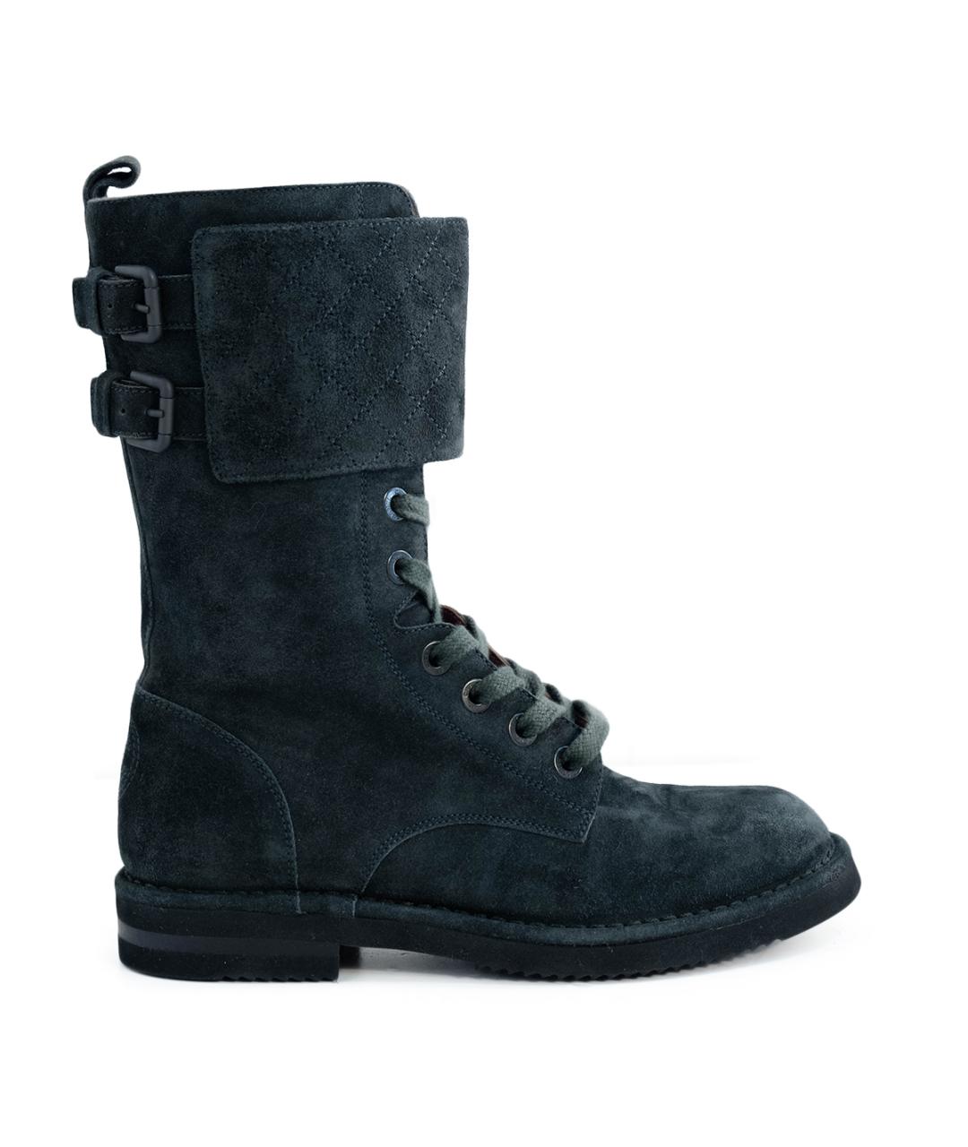 CHANEL Зеленые замшевые ботинки, фото 1