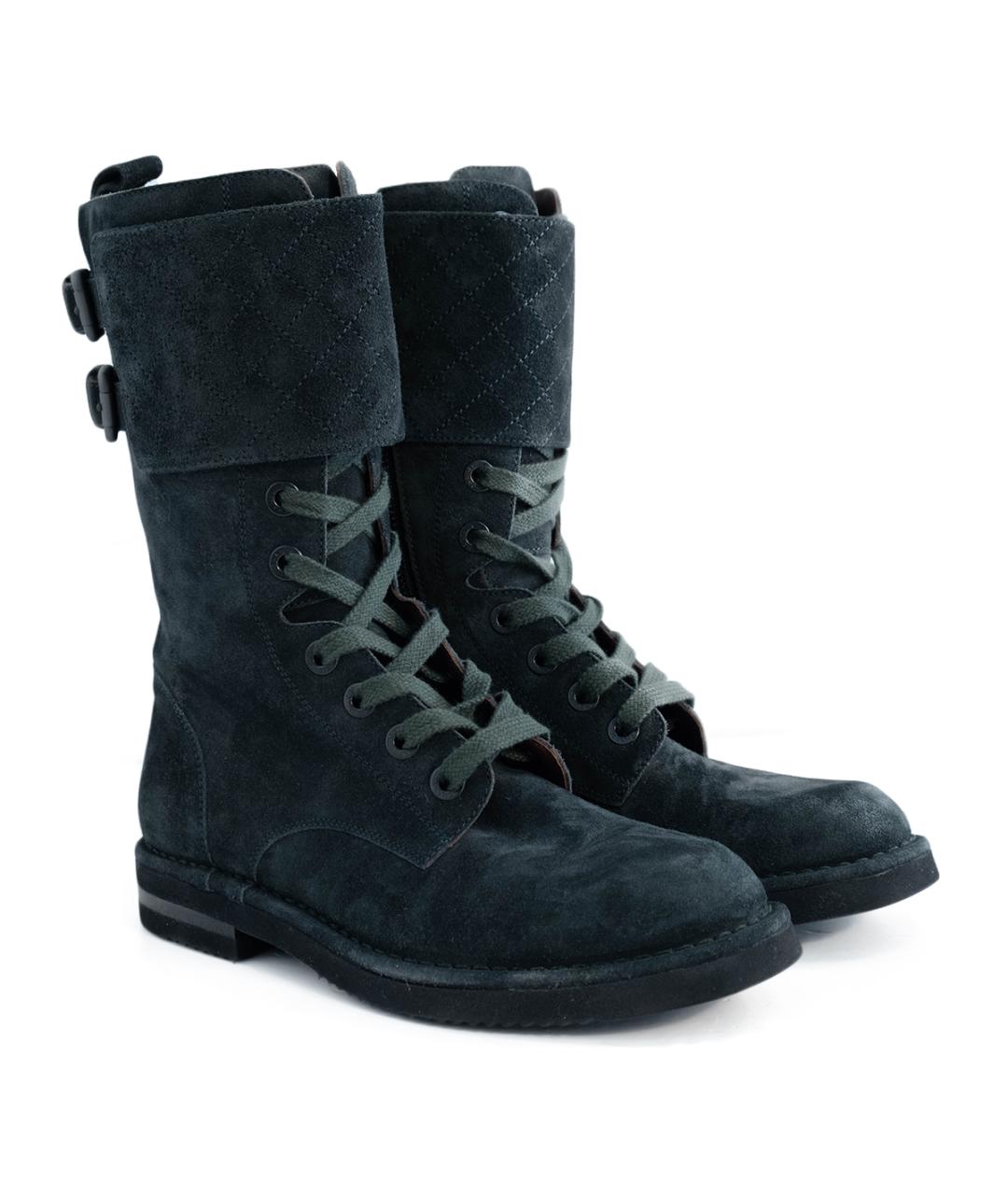 CHANEL Зеленые замшевые ботинки, фото 2