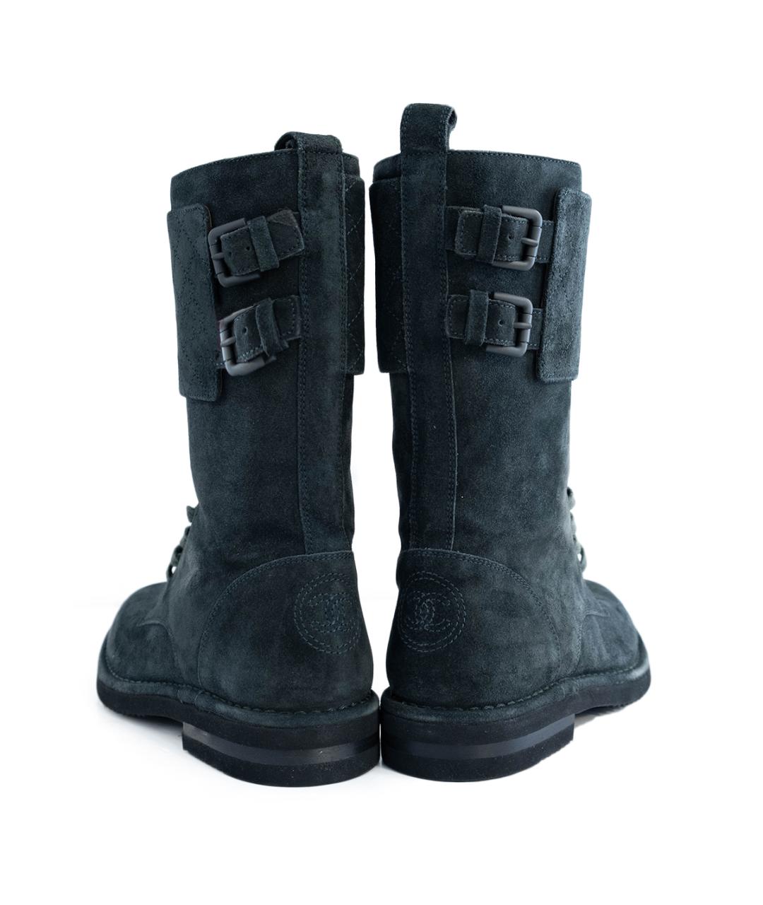 CHANEL Зеленые замшевые ботинки, фото 5