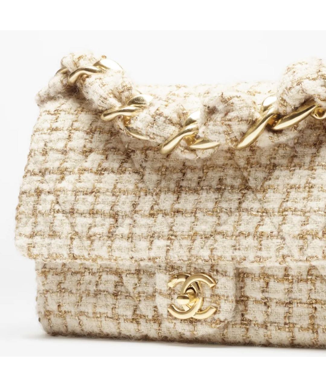 CHANEL Бежевая сумка через плечо, фото 4