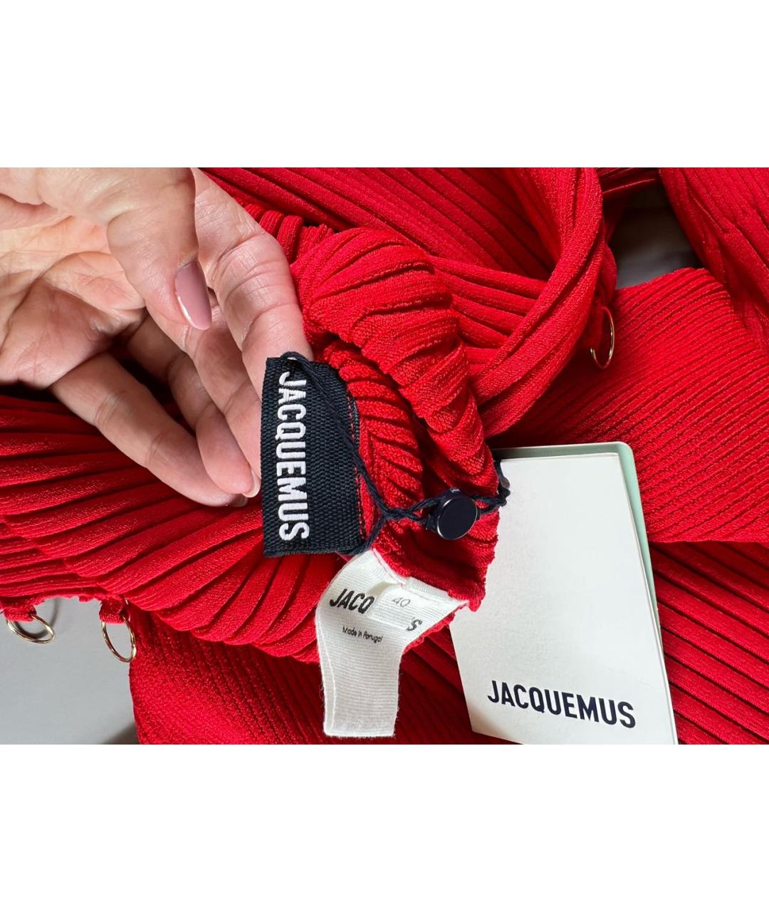 JACQUEMUS Красное вискозное повседневное платье, фото 3
