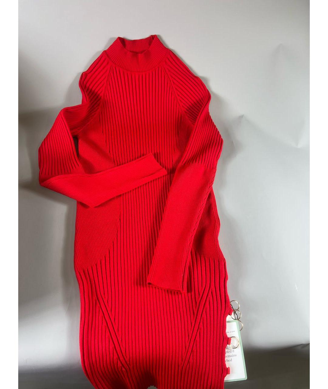 JACQUEMUS Красное вискозное повседневное платье, фото 9
