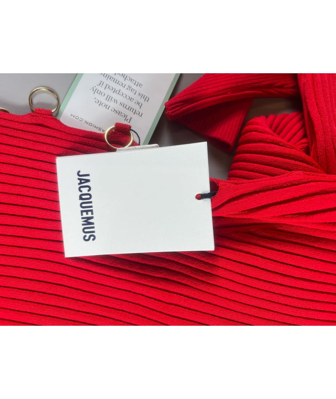 JACQUEMUS Красное вискозное повседневное платье, фото 7