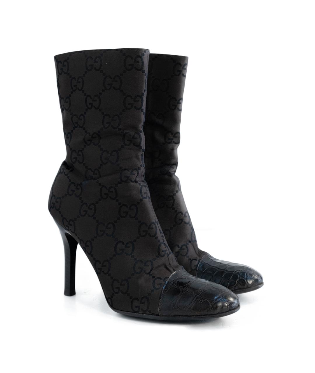 GUCCI Коричневые текстильные ботильоны, фото 2