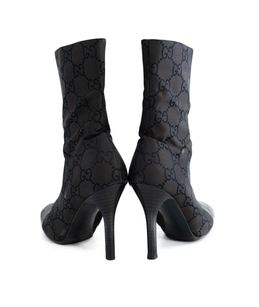 GUCCI Коричневые текстильные ботильоны, фото 5