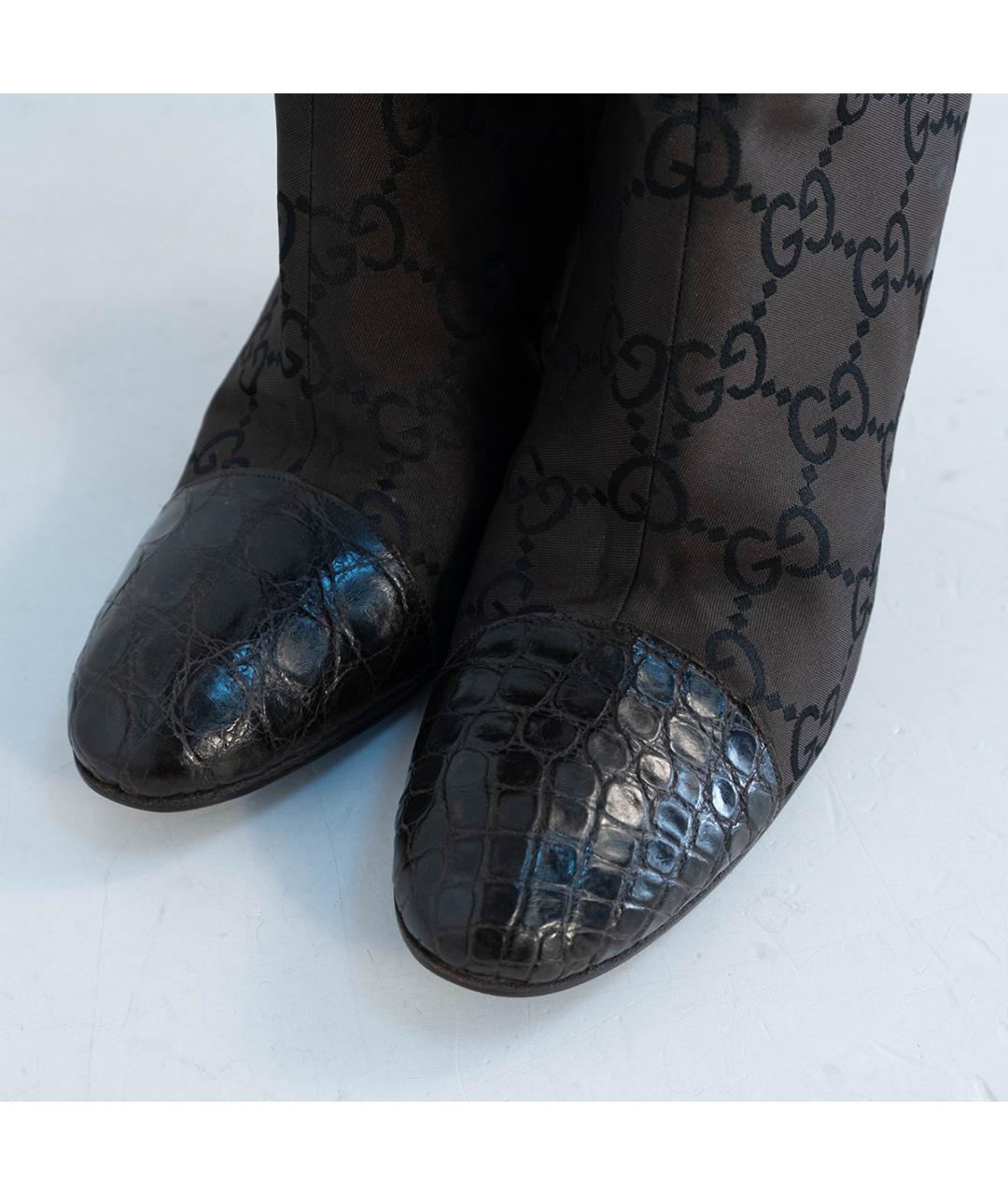 GUCCI Коричневые текстильные ботильоны, фото 3