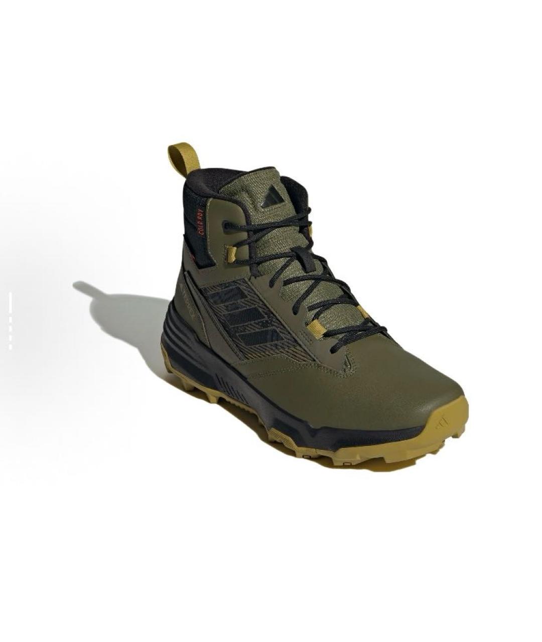 ADIDAS Хаки кожаные высокие кроссовки / кеды, фото 3