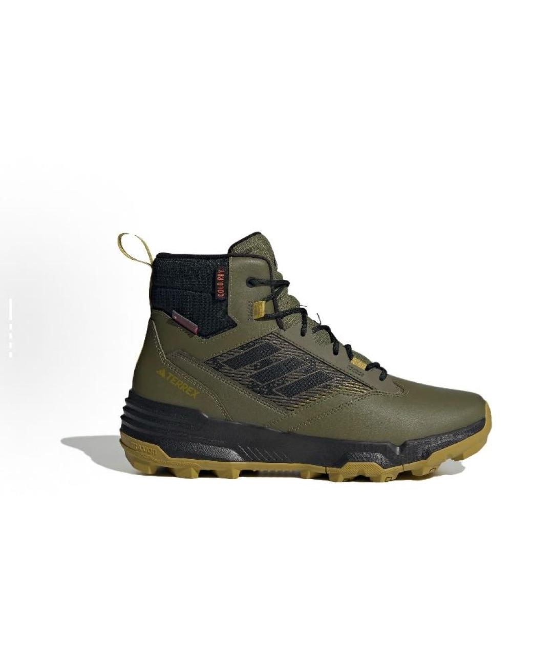 ADIDAS Хаки кожаные высокие кроссовки / кеды, фото 1