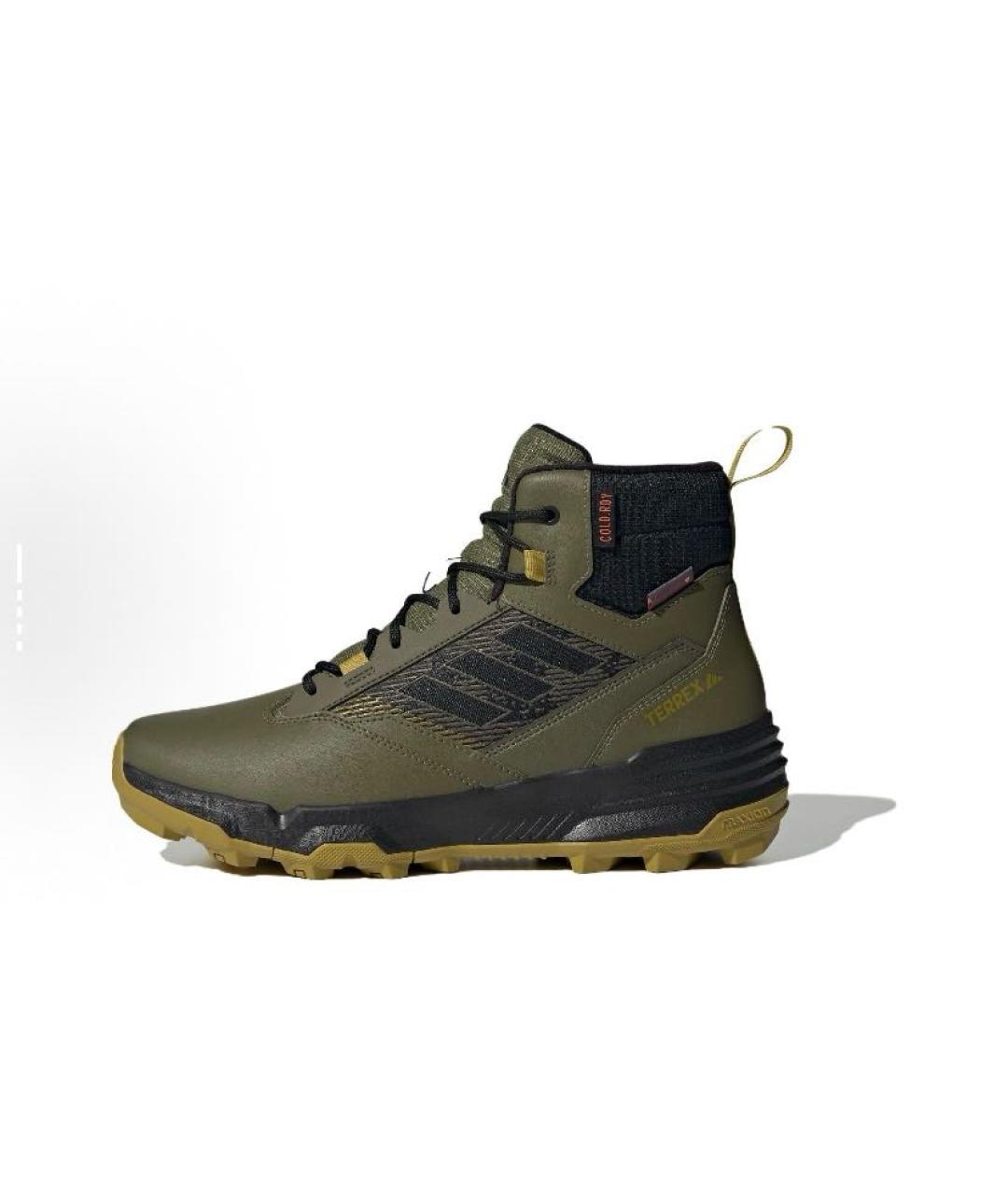 ADIDAS Хаки кожаные высокие кроссовки / кеды, фото 2