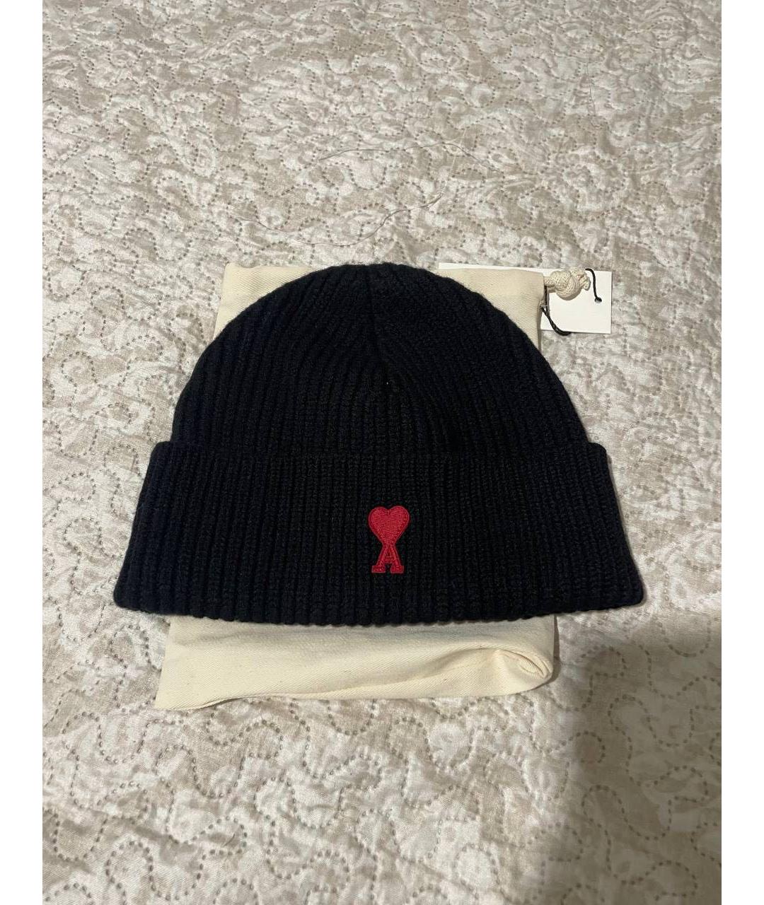 Ami Paris Черная шерстяная шапка, фото 3