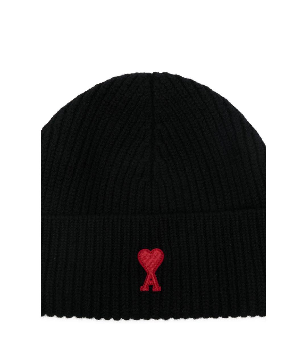 Ami Paris Черная шерстяная шапка, фото 2