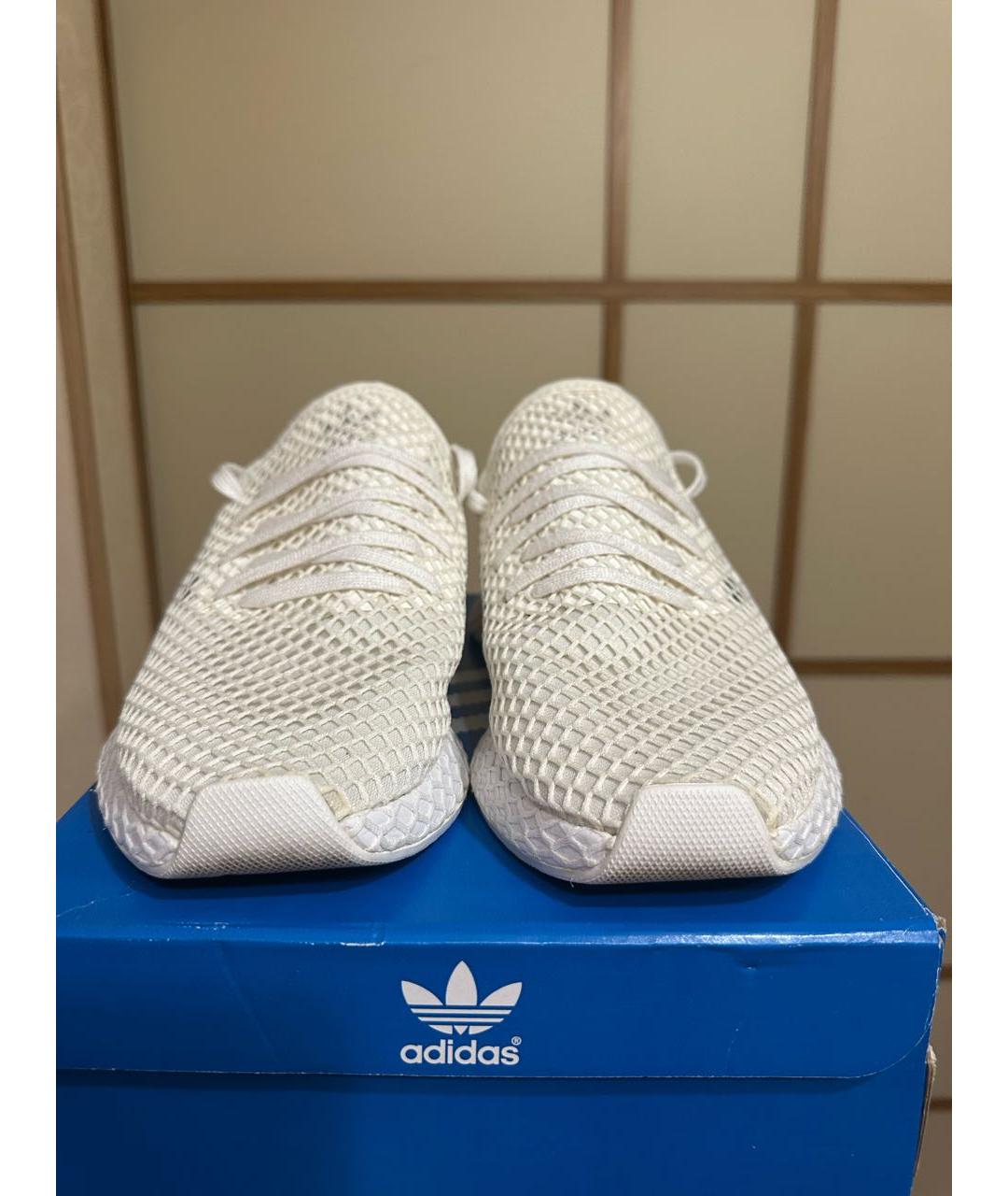 ADIDAS Белые текстильные низкие кроссовки / кеды, фото 2