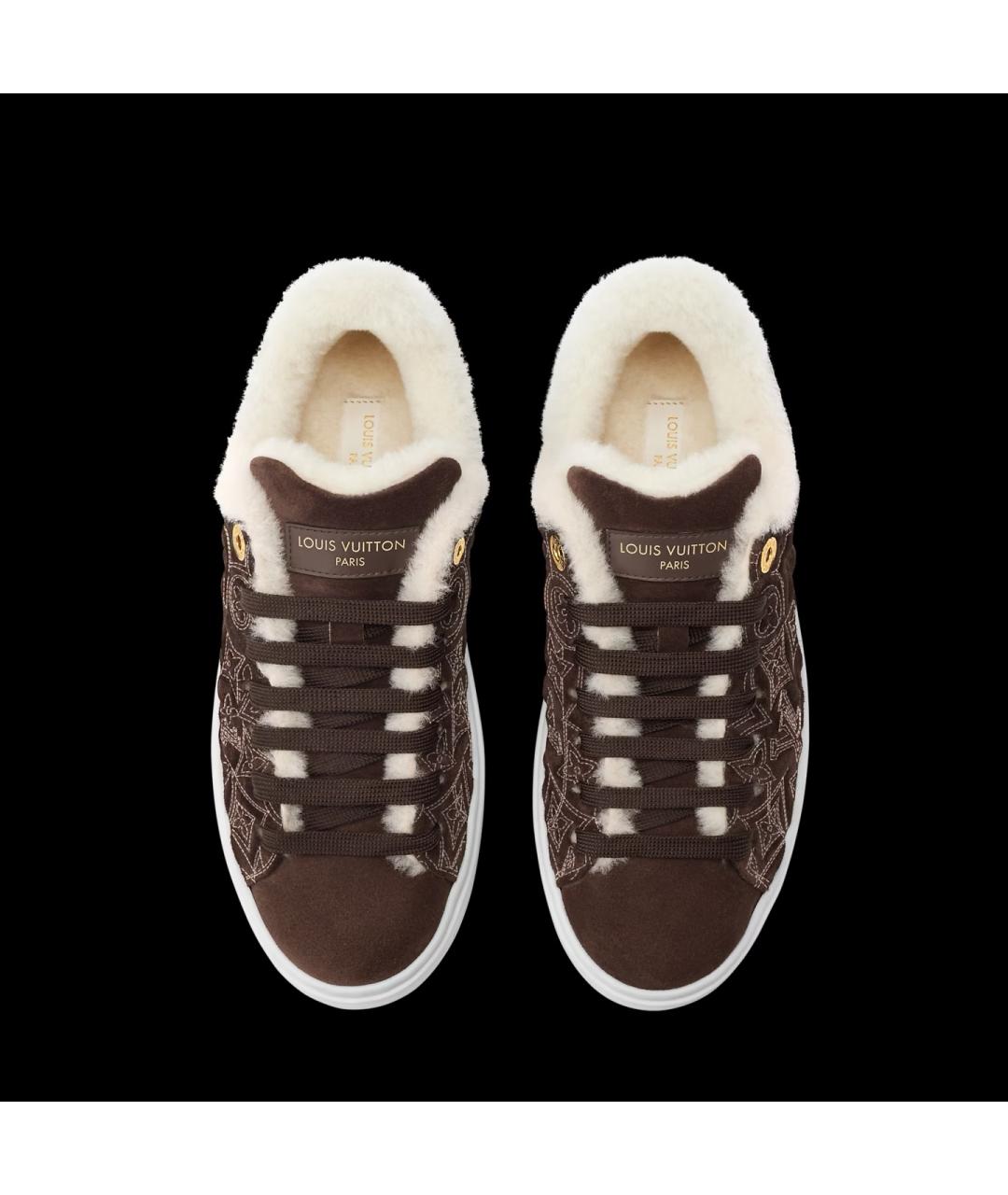 LOUIS VUITTON Коричневые замшевые кроссовки, фото 3