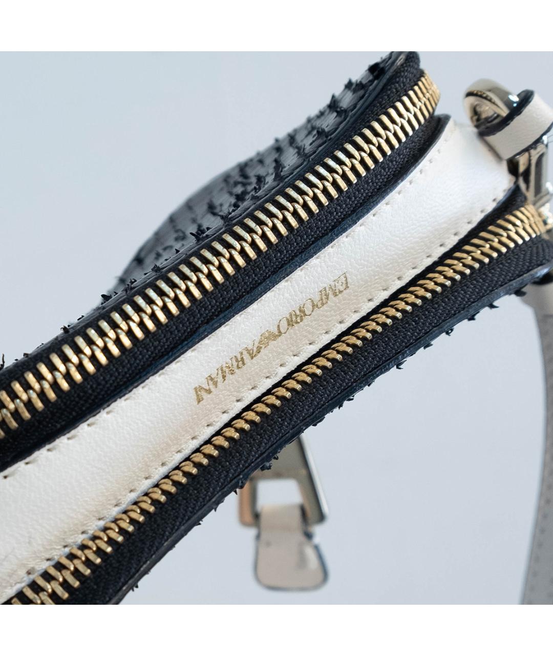 EMPORIO ARMANI Черная кожаная сумка через плечо, фото 4