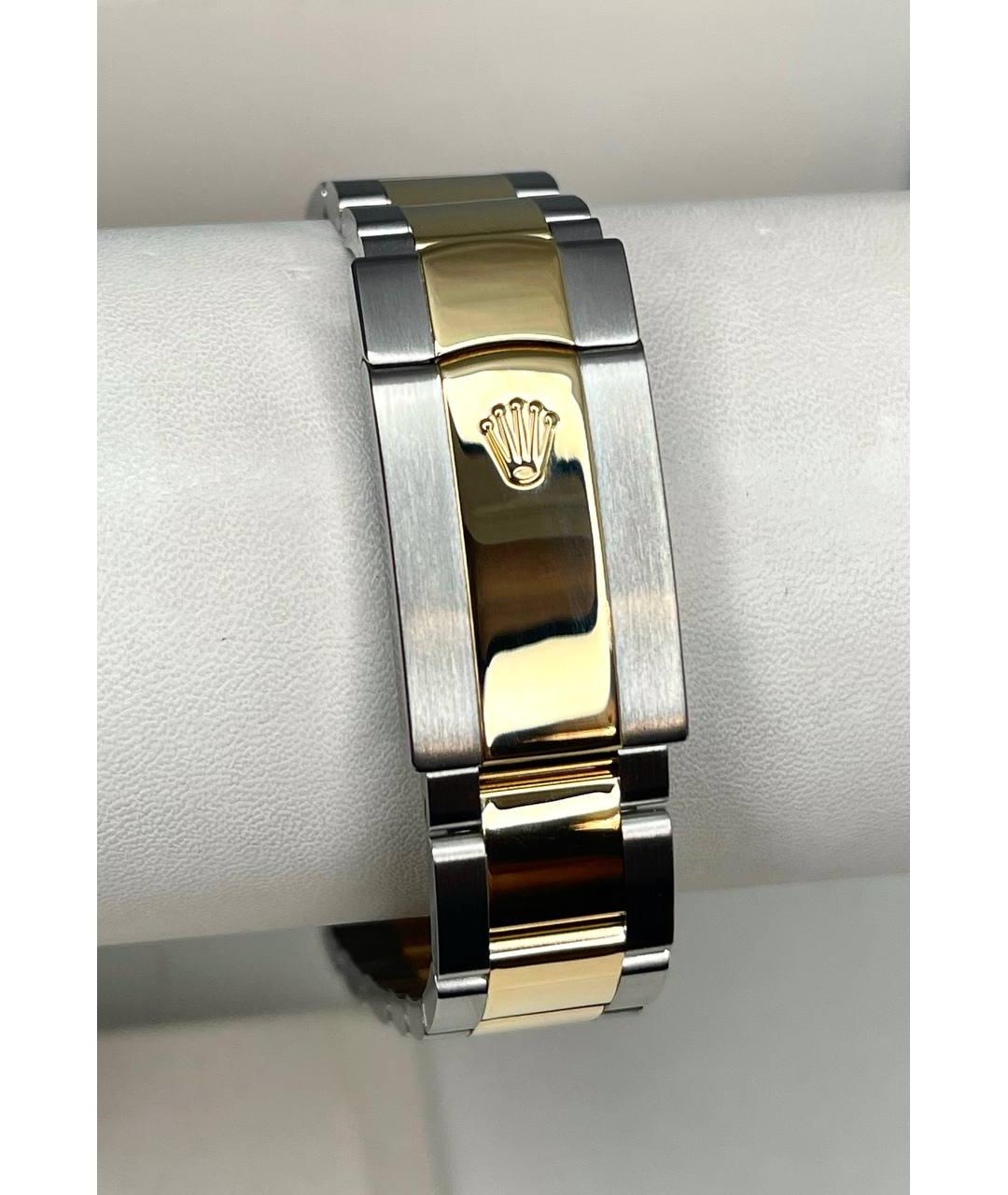 ROLEX Черные часы из желтого золота, фото 5