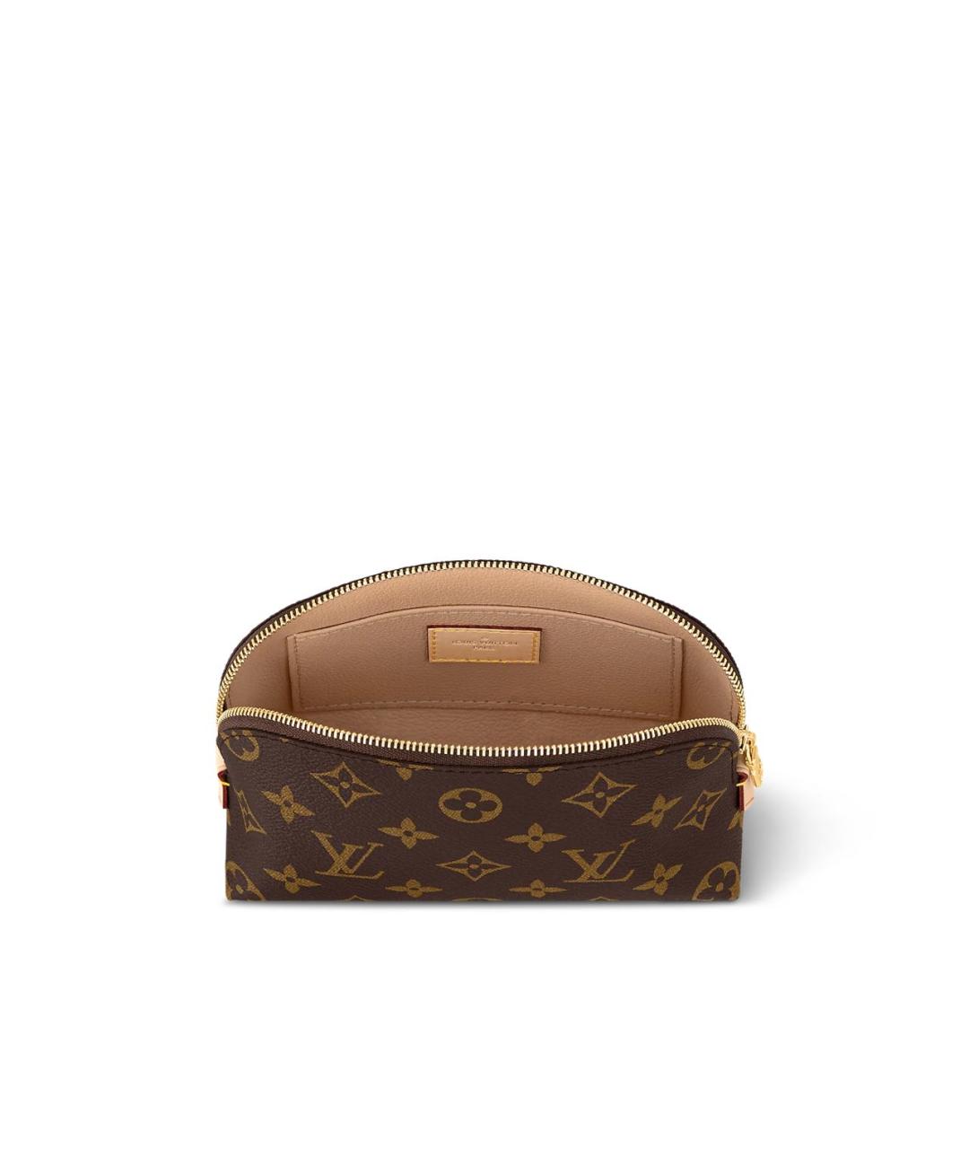 LOUIS VUITTON Коричневая кожаная косметичка, фото 3