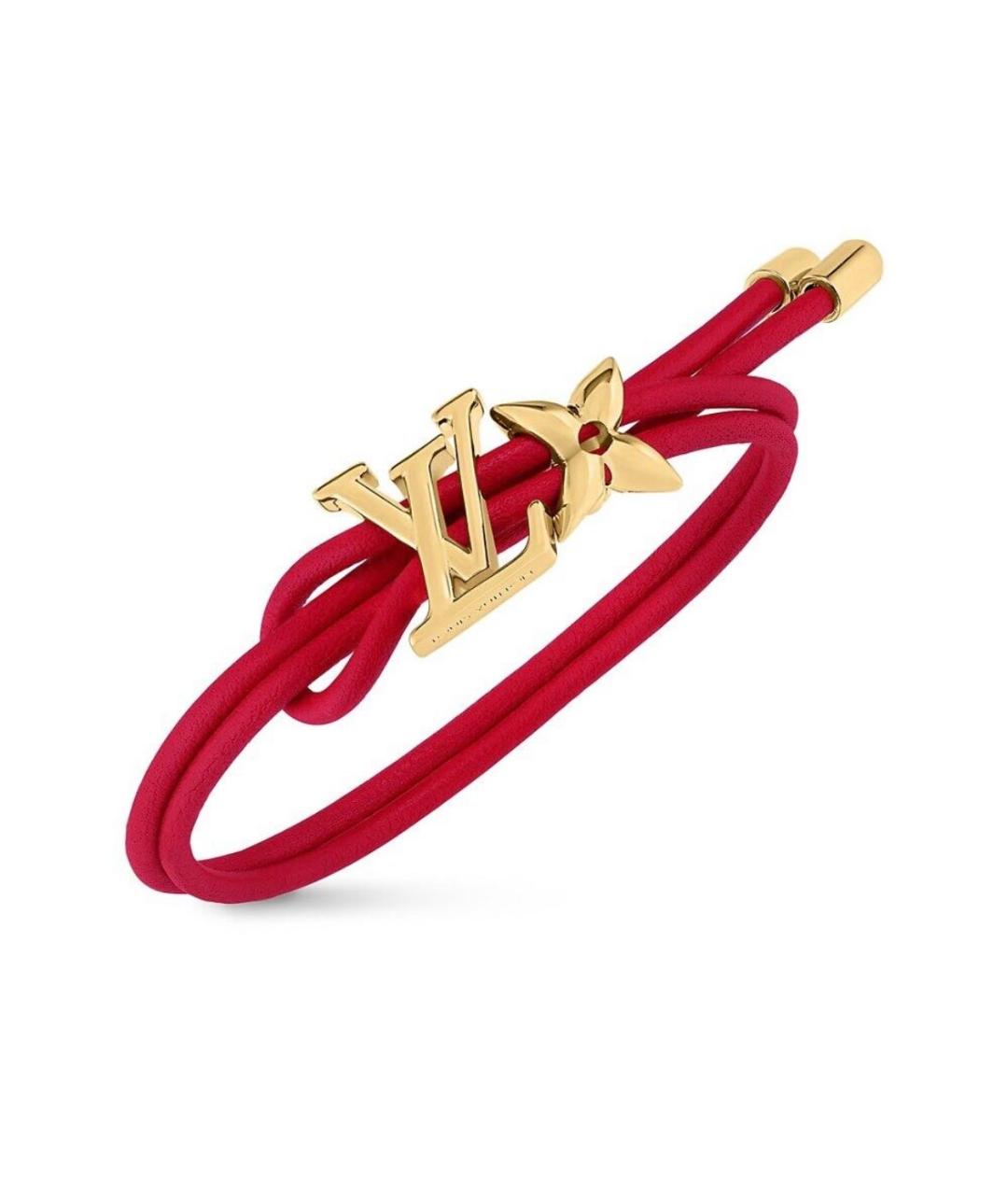 LOUIS VUITTON Красный кожаный браслет, фото 7
