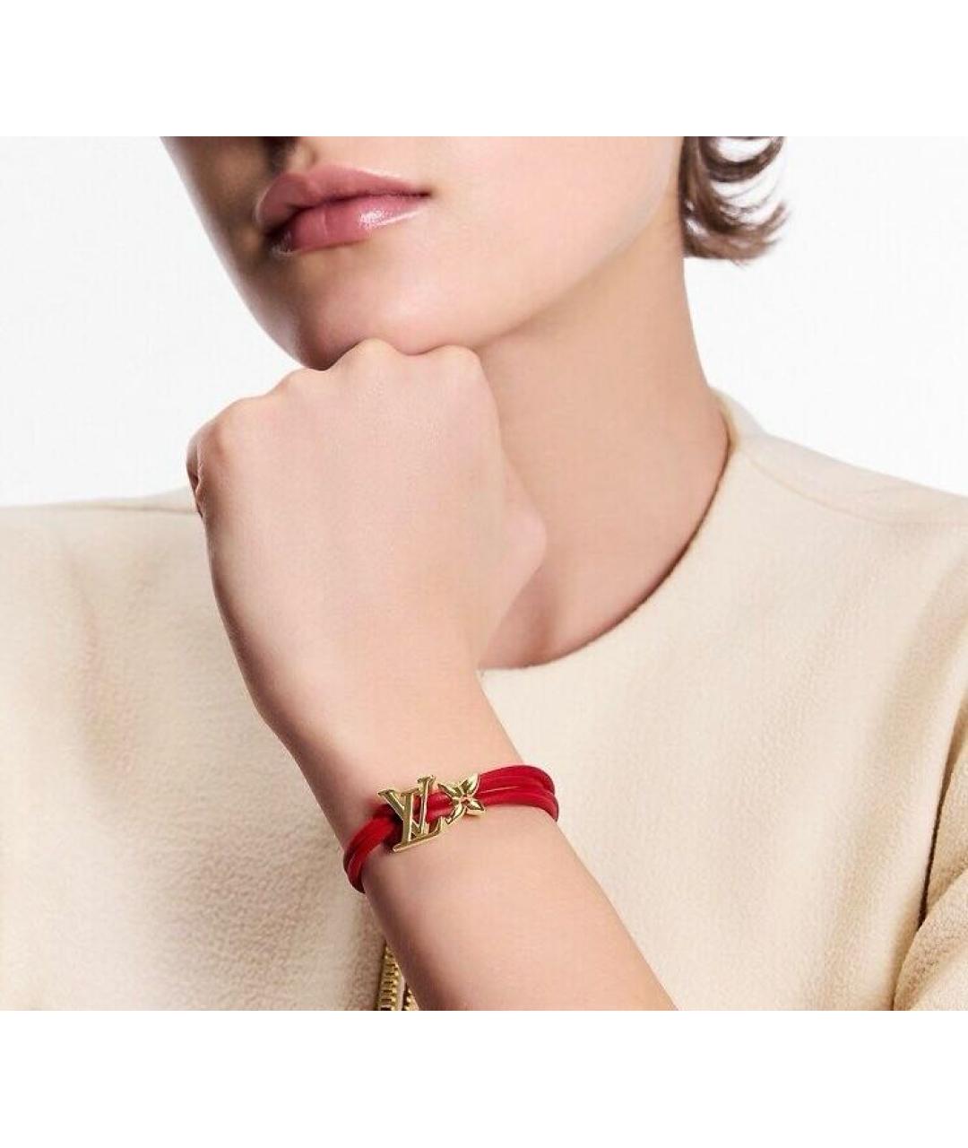 LOUIS VUITTON Красный кожаный браслет, фото 8