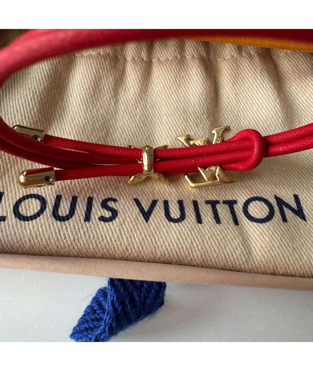 LOUIS VUITTON Красный кожаный браслет, фото 5
