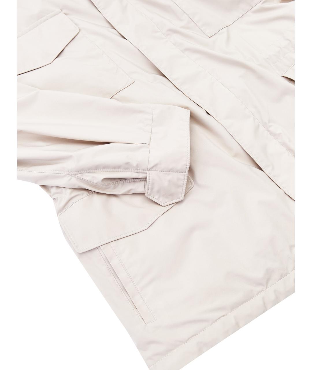 LORO PIANA Бежевая полиэстеровая куртка, фото 4