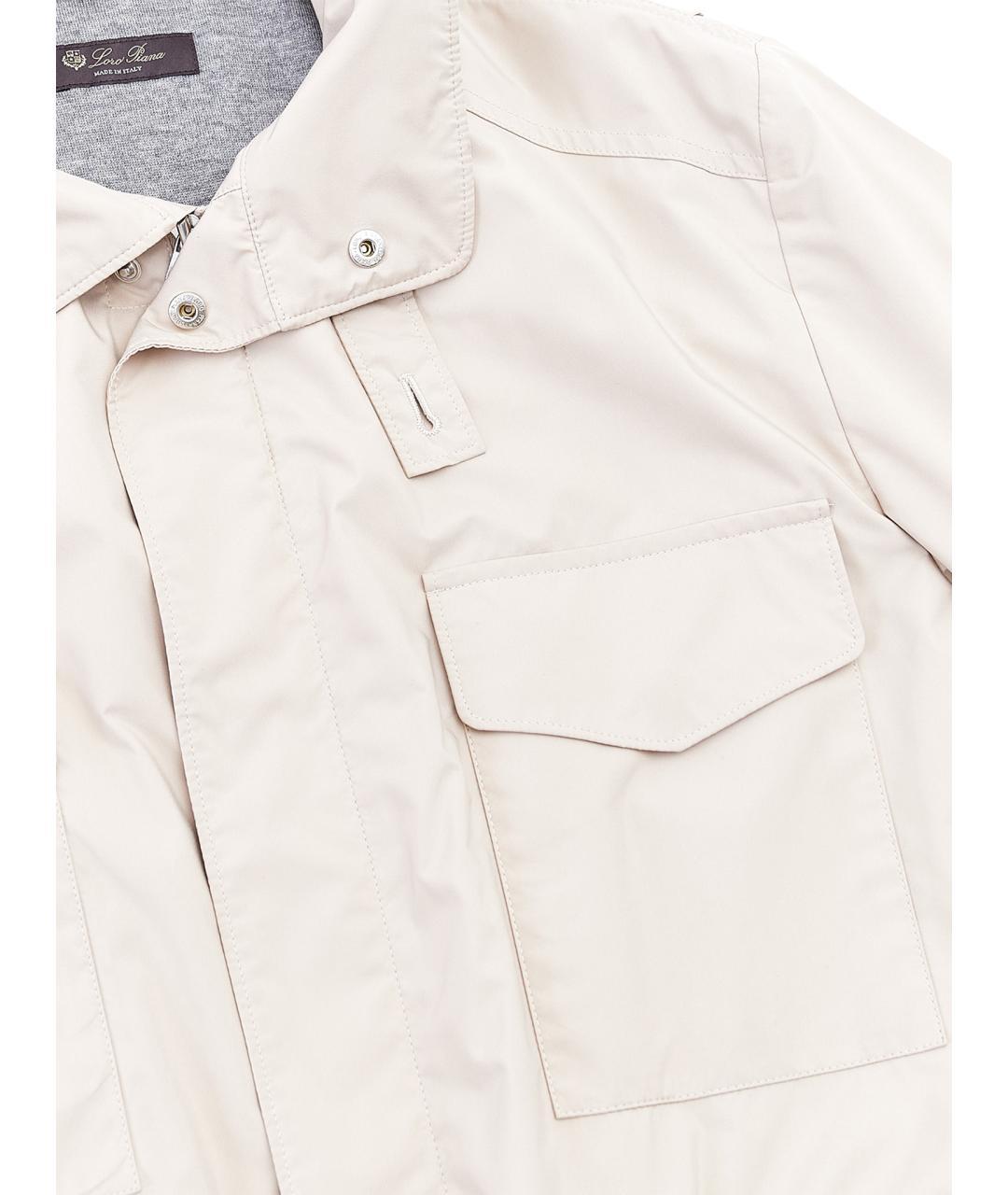 LORO PIANA Бежевая полиэстеровая куртка, фото 3