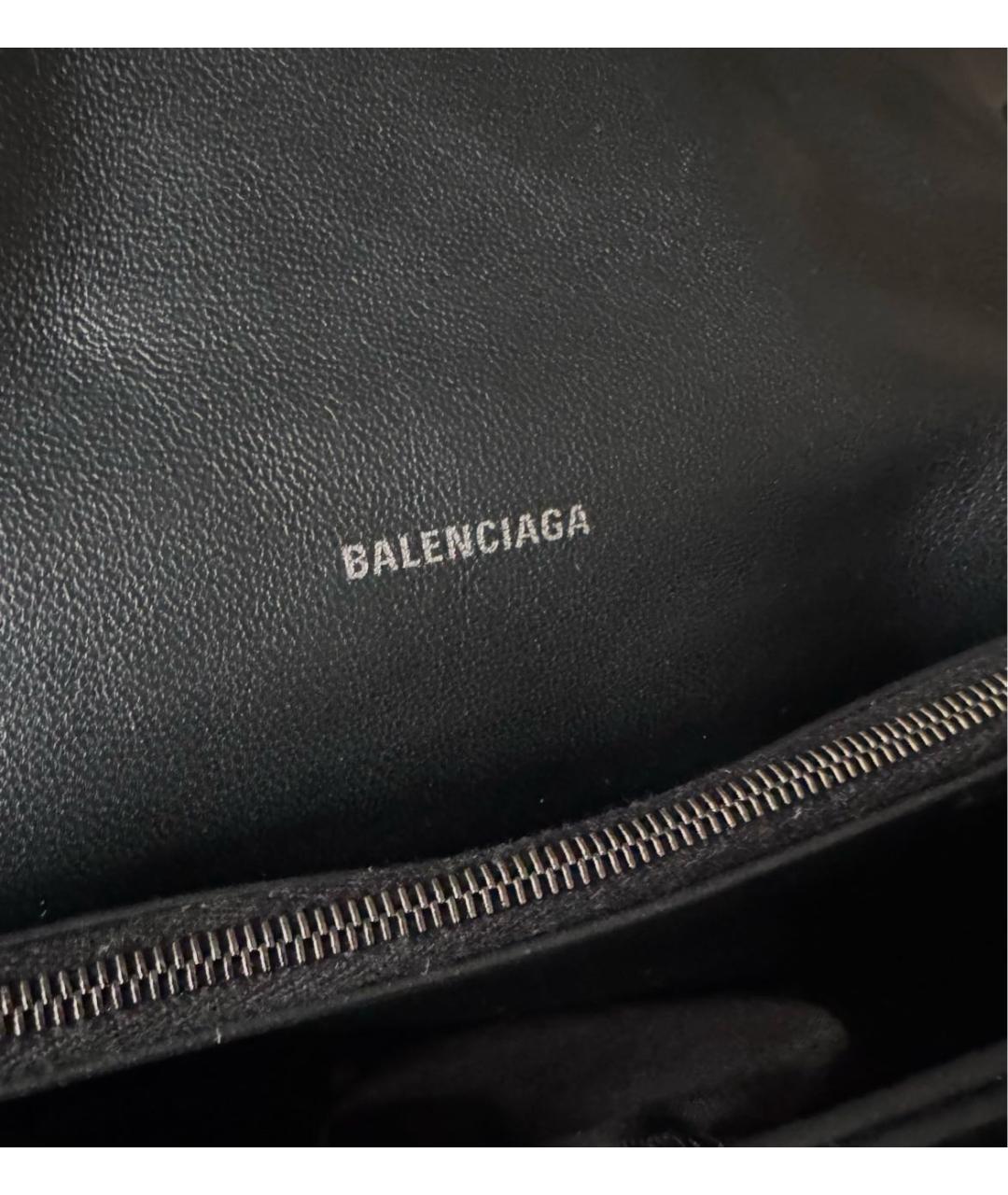 BALENCIAGA Черная кожаная сумка через плечо, фото 4