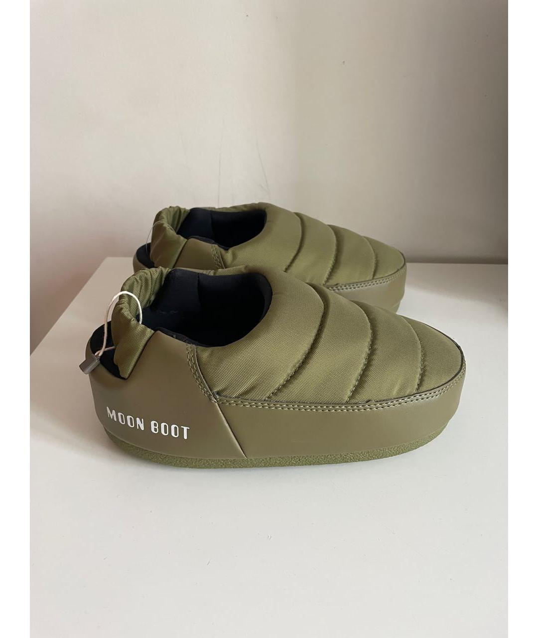 MOON BOOT Хаки текстильные мюли, фото 7