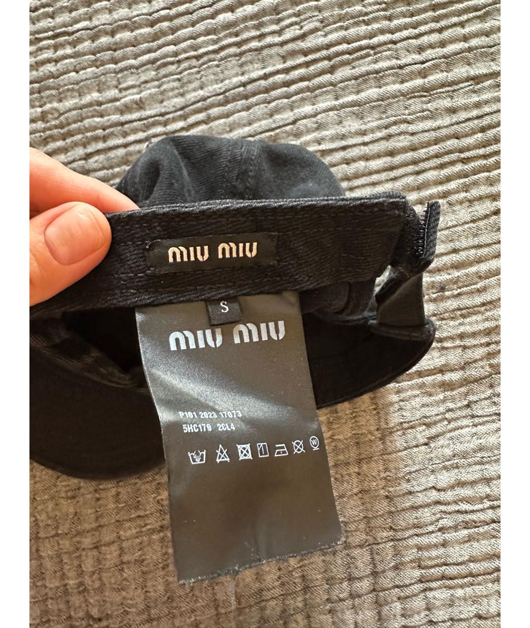 MIU MIU Серая хлопковая кепка, фото 3