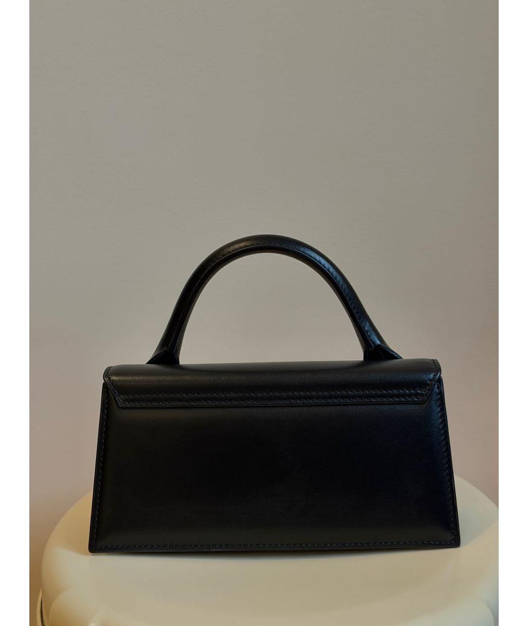 JACQUEMUS Черная кожаная сумка с короткими ручками, фото 2
