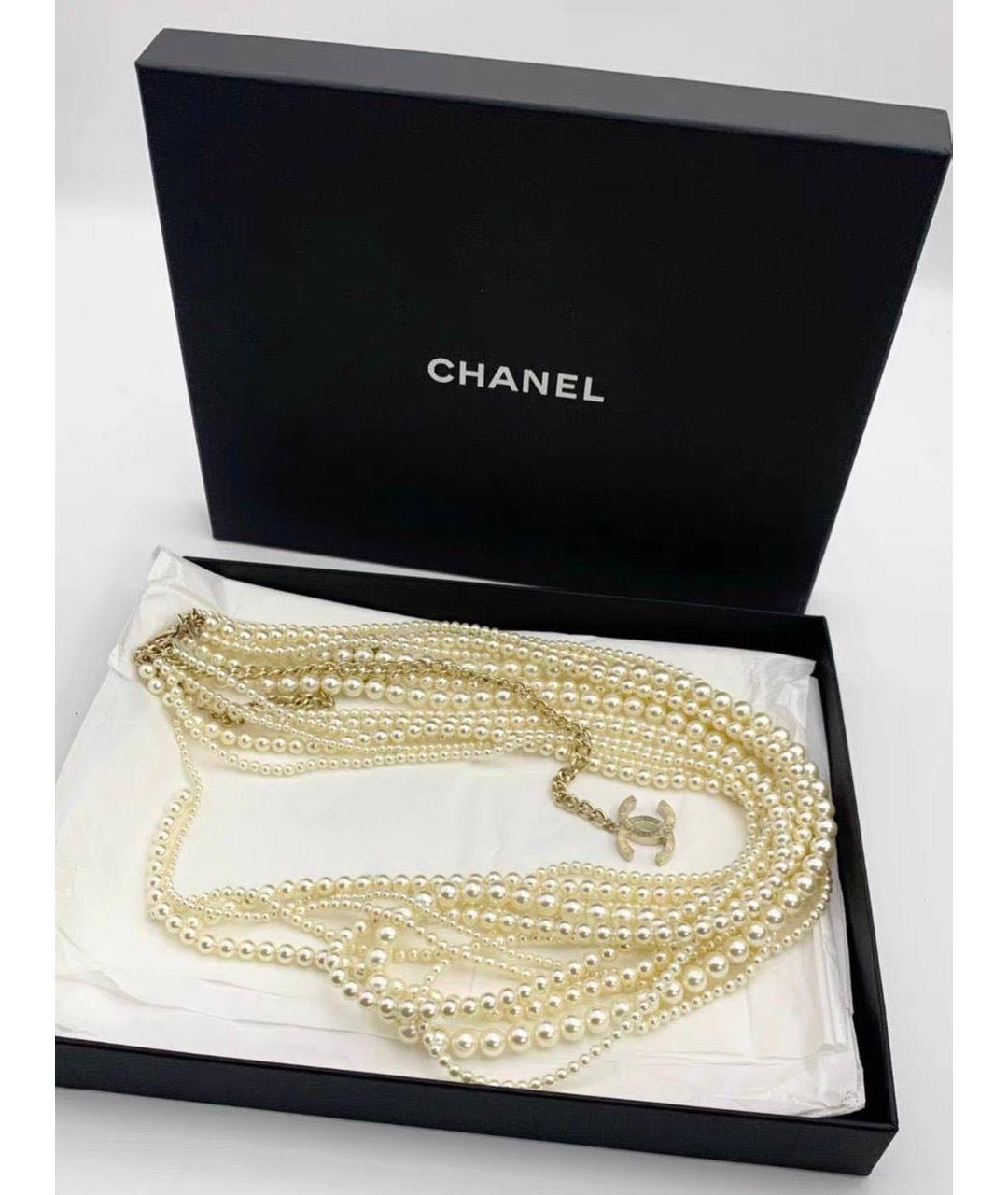 CHANEL Белое колье, фото 4