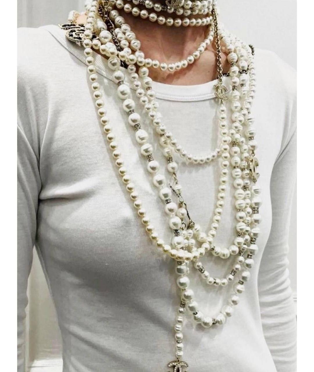 CHANEL Белое колье, фото 3
