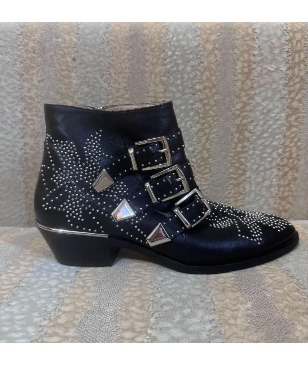 CHLOE Черные кожаные ботильоны, фото 9