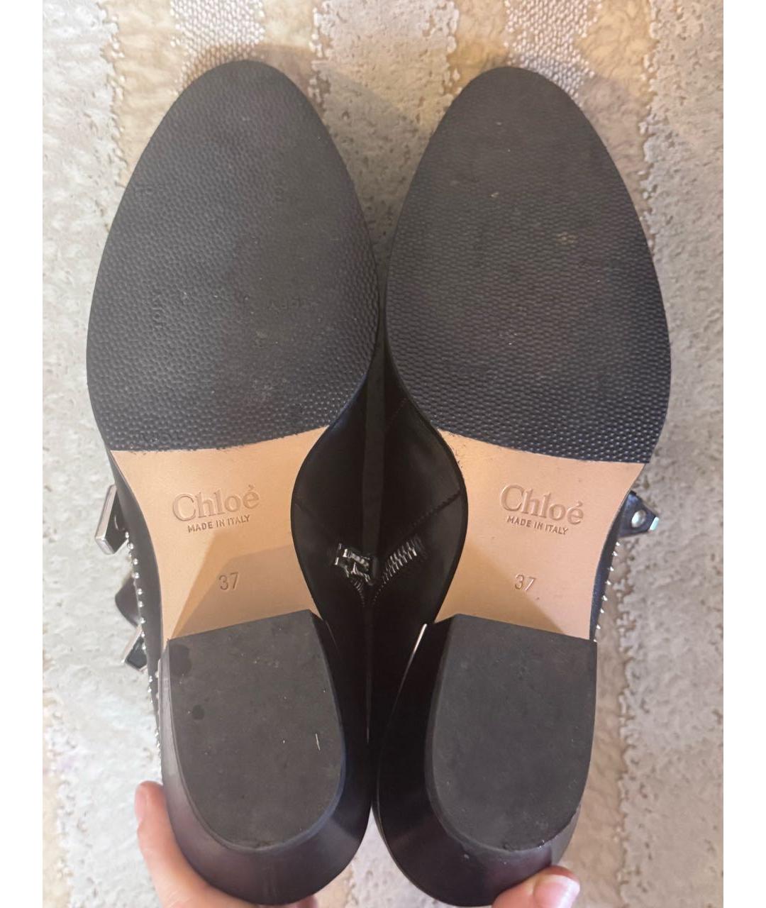 CHLOE Черные кожаные ботильоны, фото 8