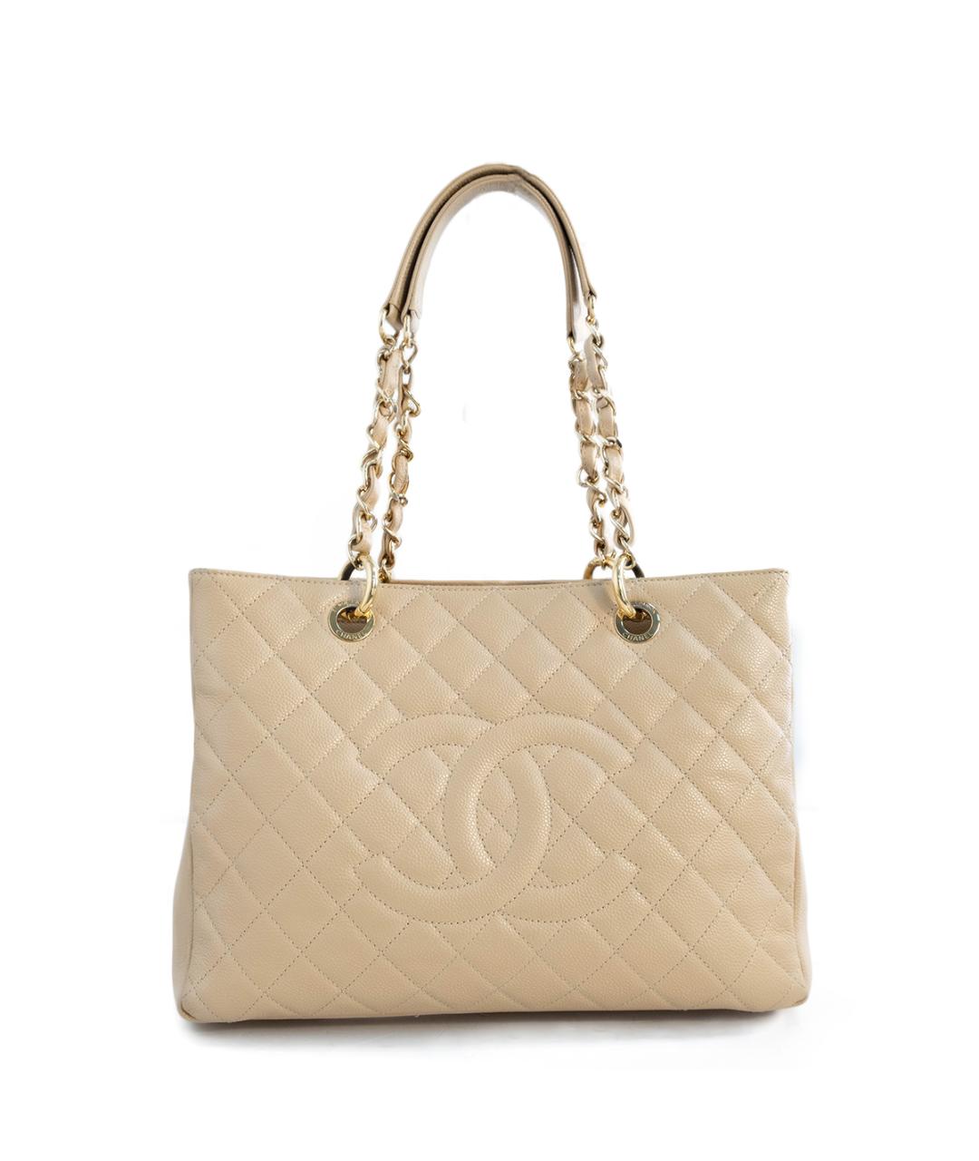 CHANEL Бежевая кожаная сумка тоут, фото 1
