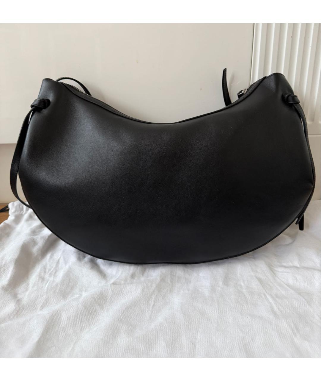 YUZEFI Черная кожаная сумка через плечо, фото 3