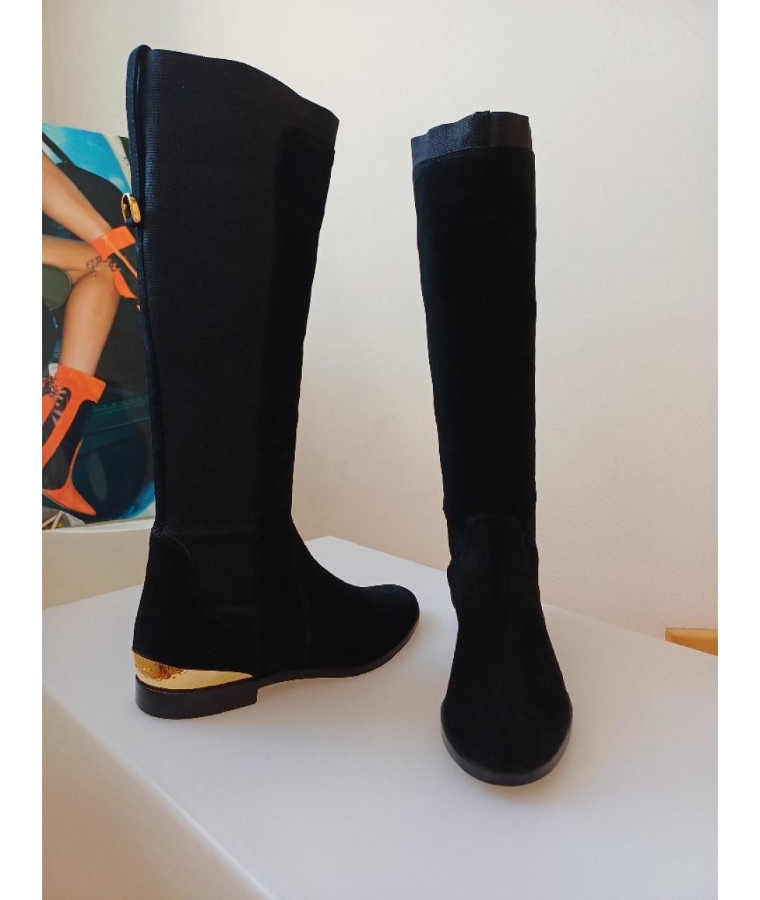 SERGIO ROSSI Черные замшевые сапоги, фото 4