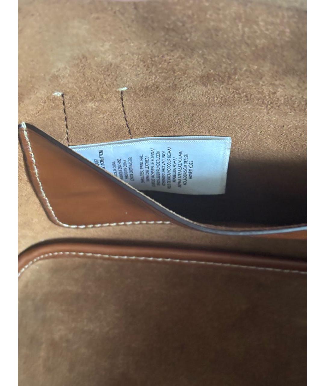 POLO RALPH LAUREN Коричневая кожаная сумка через плечо, фото 5