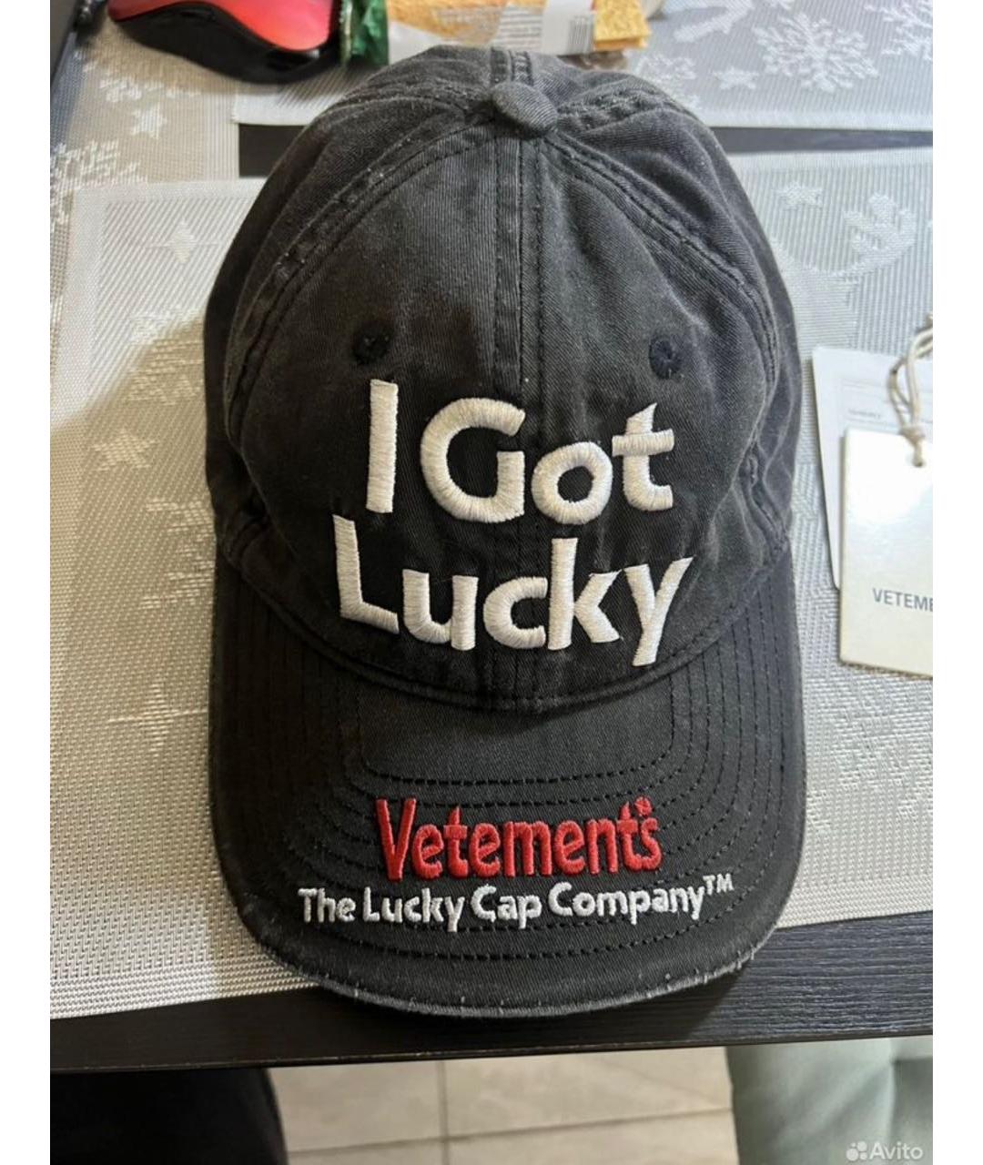 VETEMENTS Черная хлопковая кепка/бейсболка, фото 7