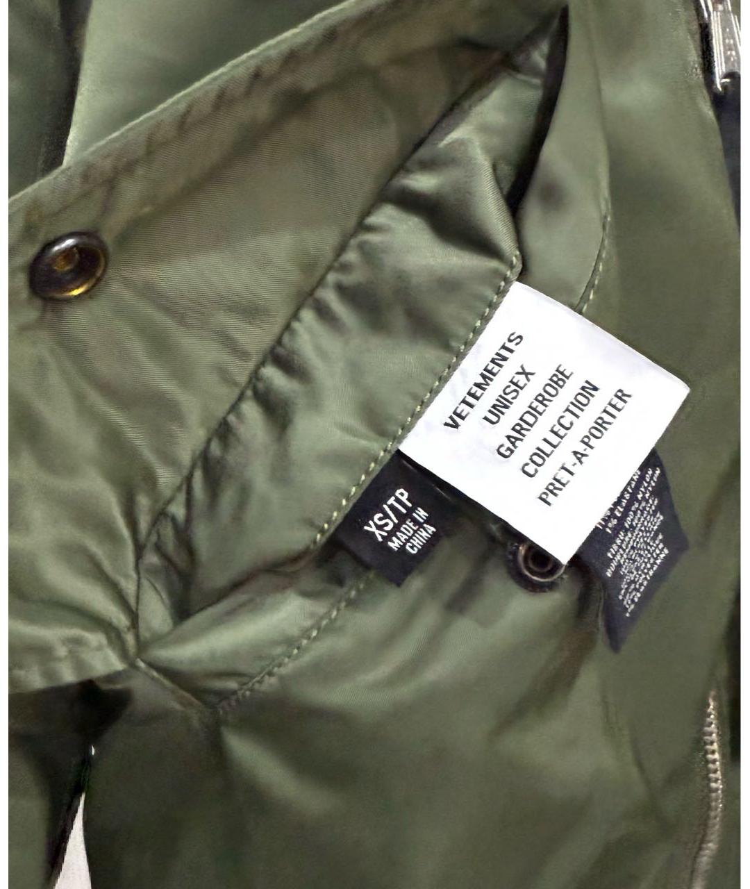VETEMENTS Хаки куртка, фото 4
